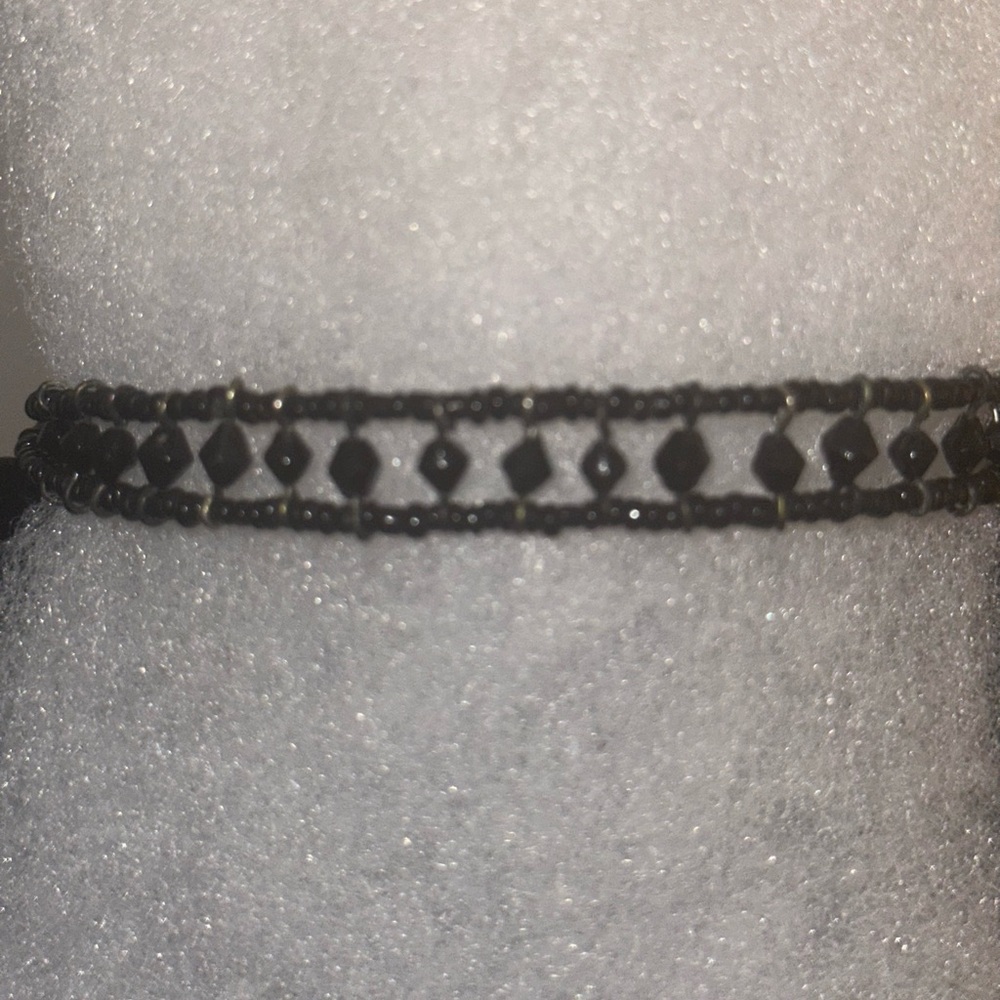 Elegant Black Beaded Choker Necklace